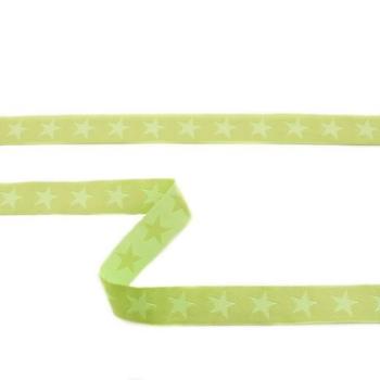 Webband Breite 16 mm Sterne Zweifarbig Lime/Helllime